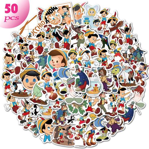 Autocollants Graffiti Dessin Animé Pinocchio, Étiquette Étanche, Mignon, Sac À Dos, Vélo, Bagages, Bricolage, Dessin Animé, Jouet Pour Enfants, Cadeau De Noël, 50 Pièces
