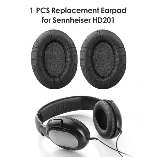 Coussinets de remplacement en cuir PU pour écouteurs Sennheiser HD201, 1 pièce