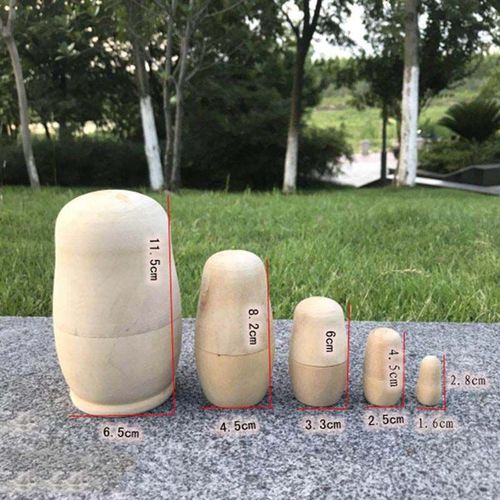 Poupée De Nidification Russe Matryoshka, Vierge, En Bois Non Peint, Jouets Pour Enfants, Artisanat, Diy,