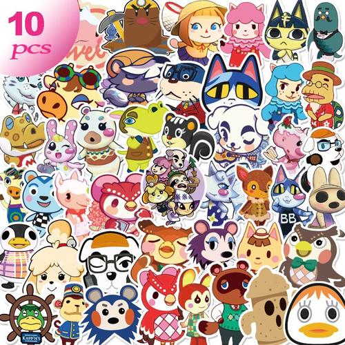 Autocollants Dessin Animé Mignon Animal Crossing En Pvc, Décalcomanie Graffiti Classique, Jouet Pour Enfant, Cadeaux, Livre, Guitare, 10/30/50 Pièces