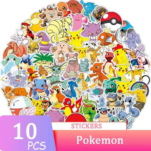 Autocollants Dessin Animé Pokémon, 10, 30, 50, 100 Pièces, Décalcomanies Mignonnes En Pvc, Poche Monstre Anime, Décalcomanies Pour Sac À Dos, Guitare, Jouet Pour Enfant, Cadeaux