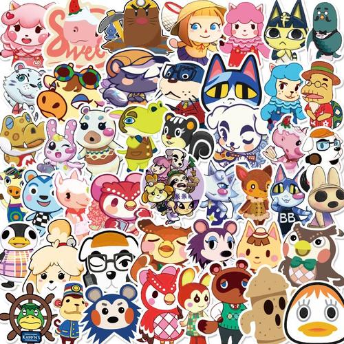 Autocollants De Jeu De Dessin Animé Animal Crossing, 50 Pièces, Étiquette Graffiti Étanche En Pvc, Jouet Pour Enfant, Cadeau D'Anniversaire