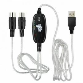 Adaptateur de câble Midi USB, Interface de câble d'entrée à sortie USB Type  A A mâle vers Midi Din 5 broches avec indicateur LED