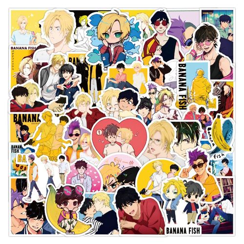 Autocollants Banane Poisson Anime, 50 Pièces, Sac À Dos Esthétique, Guitare, Dessin Animé, Graffiti Étanche, Stickers, Jouet, Cadeau D'Anniversaire Pour Enfants