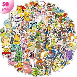 Autocollants Pokémon Pikachu en Vinyle Imperméable pour Bouteille
