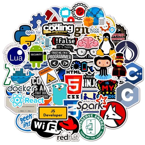 Autocollants De Langue De Programmation De Logiciel 50 Pièces, Étiquette Graffiti De Dessin Animé, Skateboard, Jouet Pour Enfant, Autocollants Imperméables En Pvc, Cadeaux D'Anniversaire