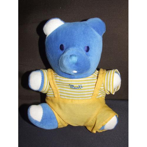 Ours Ourson Musti Mustela Bleu Jaune 17 Cm