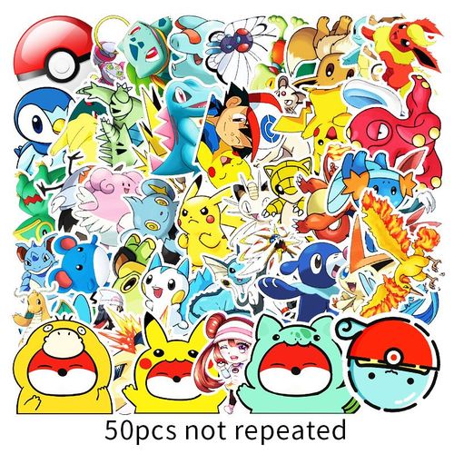 Autocollants De Poche Pokémon En Pvc, 50 Pièces, Étiquette De Dessin Animé Monstre, Skateboard, Étanche, Graffiti, Stickers, Jouet Pour Enfants, Nouveau, Cadeau