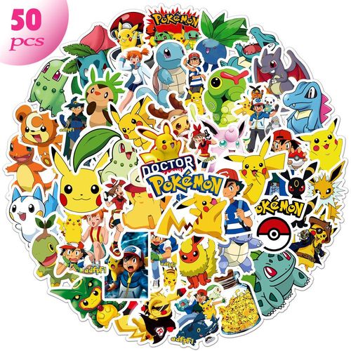 Autocollants De Poche Pokémon, 50 Pièces, Dessin Animé, Graffiti Monstre, Sac À Dos D'Ordinateur, Skateboard, Guitare, Stickers Imperméables, Jouet Pour Enfant, Cadeaux
