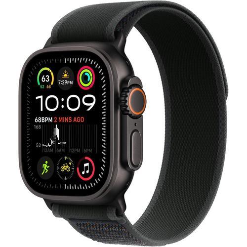 Apple Watch Ultra 2 Gps + Cellular 49 Mm Boîtier En Titane Noir Avec Boucle Trail Noir M/L