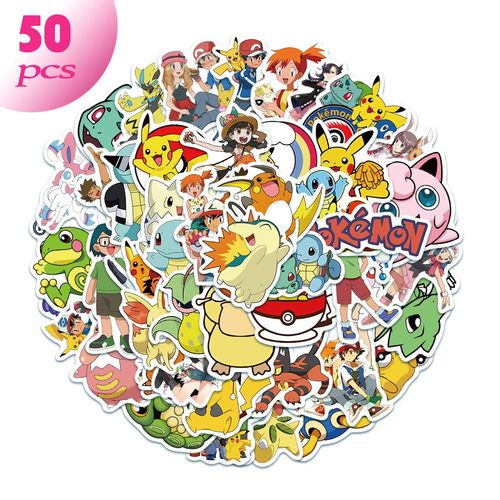 Autocollants De Poche Pokémon, 50 Pièces, Stickers De Dessin Animé Monstre, Skateboard, Casque, Guitare, Stickers Graffiti Imperméables, Jouets Pour Enfants, Cadeaux