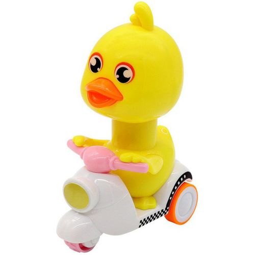 Petit Canard Drôle En Forme De Dessin Animé Sur Moto, Jouet Créatif, Pressable, Mignon, Exquis, Pour Enfants
