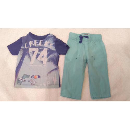 Ensemble Garçon Pantalon + T.Shirt " Creeks" Taille 3 Mois Idée Cadeau