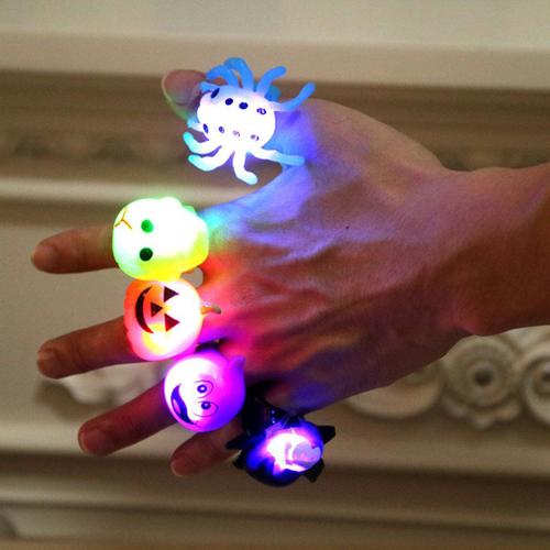 Anneaux Lumineux Pour Halloween, 5 Pièces, Cadeaux Pour Enfants, Prix, Led, Gelée, Jouets, Fidget, Vente En Gros