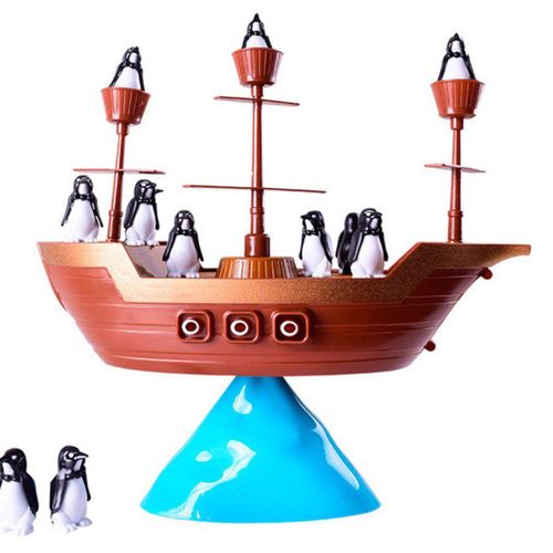 Bateau Pirate Pingouins Créatif, Jeu D'Équilibre Interactif, Jouet Éducatif D'Apprentissage Pour Enfants, Jouets D'Intérieur De Bureau