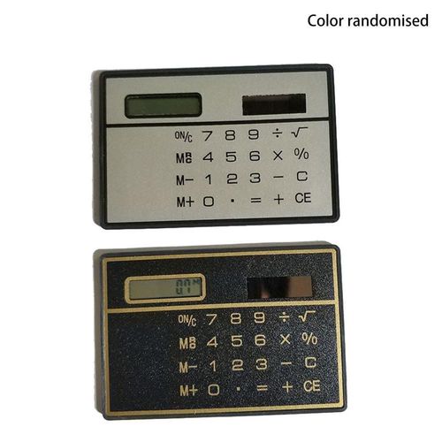 Mini calculatrice de poche Portable à énergie solaire, format carte de crédit, Ultra-mince, 8 chiffres
