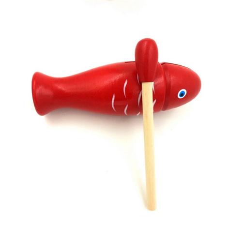 Instruments De Percussion En Bois Pour Enfants, Poisson En Bois Rouge, Jouets Corne Simple, Petite Percussion, Musique En Bois, Haute Qualité