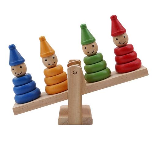 Clown En Bois Arc-En-Ciel, Empileur En Forme De Balançoire À Balance, Jeu D'Équilibre, Jouets Éducatifs Pour Enfants, Cadeaux Pour Enfants