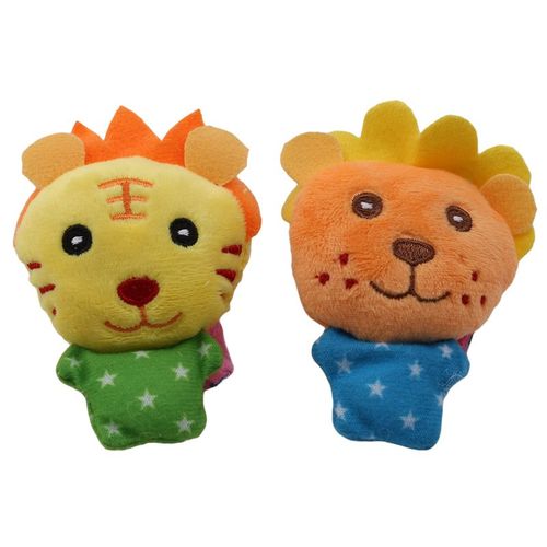Bande De Poignet En Peluche Pour Nouveau-Né, Poupée Douce Colorée Pour Chien, Cochon, Lion, Chaussettes, Anneau, Cloche, Jouet De Développement Pour Bébé, 2 Pièces/Ensemble