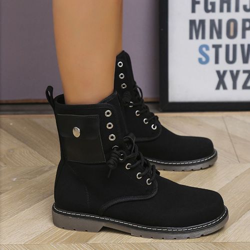 Bottines Montantes En Toile Pour Femmes, Chaussures Courtes Imprimées Léopard, Bottes De Moto, Automne Et Hiver