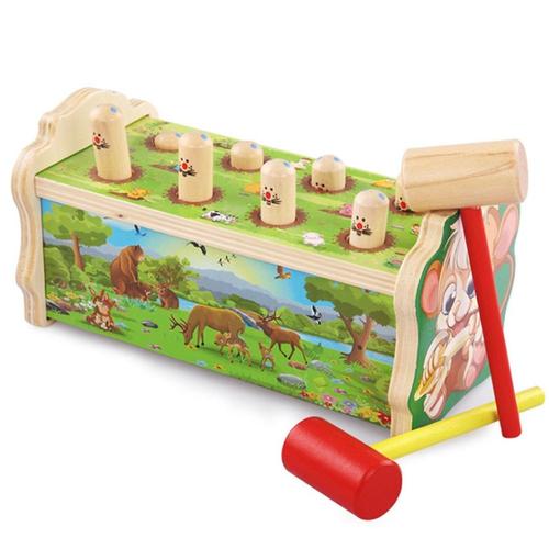 Jeu En Bois Montessori Whack-A-Taupe, Jeux Éducatifs Précoces, Frapper Sur Le Piano, Musique, Frapper À La Main, Hamster, Jouets Pour Enfants