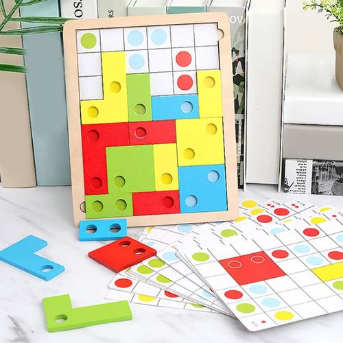 Boîte Russe En Bois, Jouets Éducatifs Pour Bébés, Jeu Coloré, Puzzle De Construction, De Bureau, Jouets Décontractés, Puzzle Russe Tetris