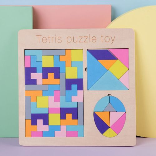 Puzzle Tetris En Bois Tangram Coloré, Jouets Éducatifs Montessori, Jeu Pour Enfants, Cadeaux