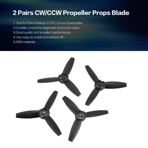 2 Paires D'Hélices Cw/Ccw Pour Parrot Bebop 3.0 Rc Drone Quadcopter Avion Uav, Pièces De Rechange-Générique