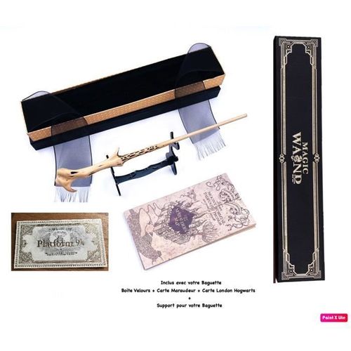 Baguette Wand Voldemort Métal/Résine+Boite + 2 Cartes + Support Baguette