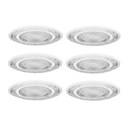 Lot De 6 Assiettes Plates "Renaissance" - Transparent - D 25,2 Cm