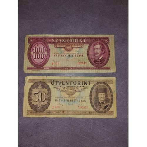 Billets De 100 Forint Et 50 Forint Budapest De 1962