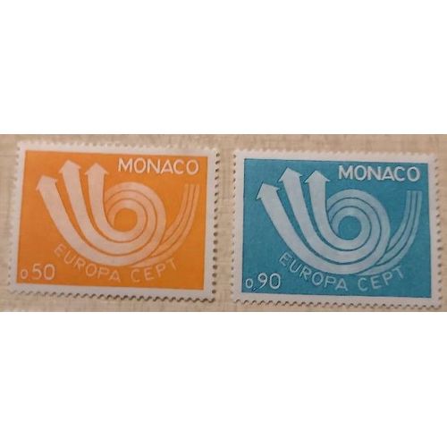 Deux Timbres Neufs Monaco Europa Cept Vert À 0,90f Et Orange À 0,50f.