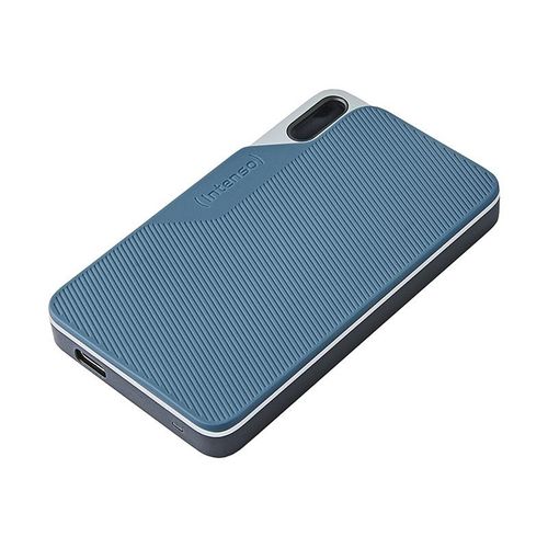 Intenso TX100 - SSD - 500 Go - externe (portable) - USB 3.2 Gen 1x1 (USB-C connecteur) - gris-bleu