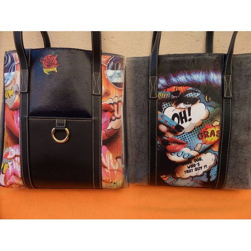 LANCEL x Pop Art sac à main bandoulière épaule vintage seconde vie occasion refashion made in France luxe