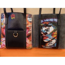 LANCEL x Pop Art sac à main bandoulière épaule vintage seconde vie occasion refashion made in France luxe