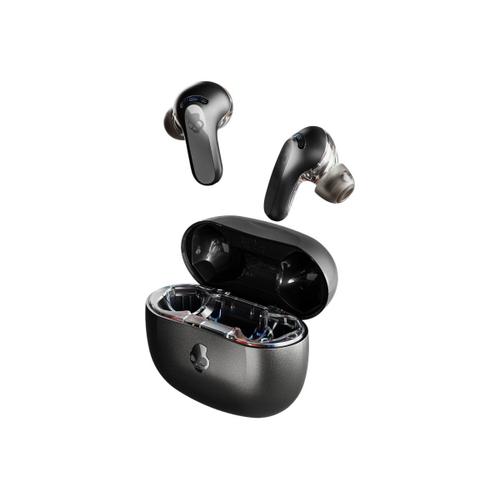 Skullcandy Rail - Écouteurs sans fil avec micro - intra-auriculaire - Bluetooth - Suppresseur de bruit actif - noir brut