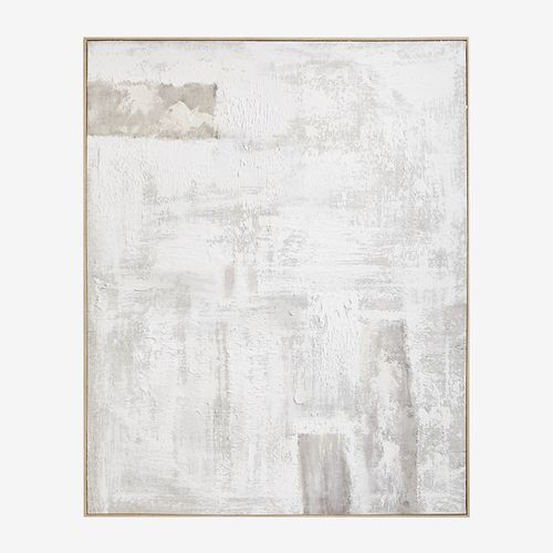 Tableau Décoratif Peint À La Main Sur Lin Avec Relief En Plâtre (80x100 Cm) Silvaret Gris Sable