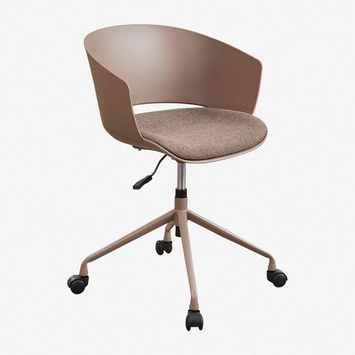 Chaise De Bureau Morgana Avec Roulettes Brun Praliné