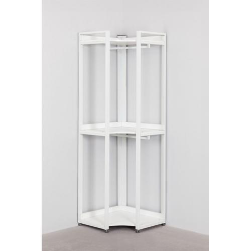 Armoire D'angle Ouverte En Acier Et Bois Ariaster Blanc