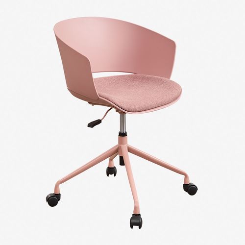 Chaise De Bureau Morgana Avec Roulettes Rose Pâle