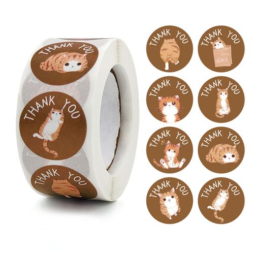 Rouleau D'Autocollants Animaux De Dessin Animé Pour Enfants, Étiquette Autocollante Ronde, Encourage Les Enseignants, Motivation, 500 Pièces