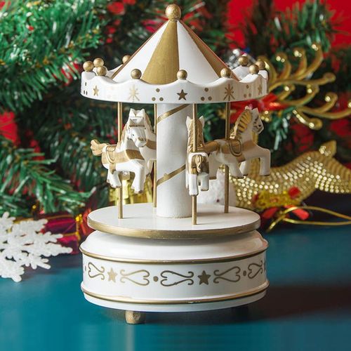 Boîte À Musique Carrousel En Bois, Cadeau De Noël, Décorations De Chambre De Bébé, Fête De Mariage, Cadeaux Exquis, Décoration Artisanale Pour La Maison