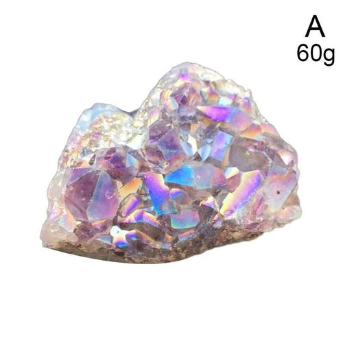 Ange Arc-En-Ciel Aura Crazy Améthyste, Bijoux En Pierre Naturelle, Quartz Pour Enfants, Cristal Brut
