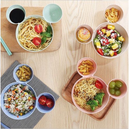 Bol À Blé Mickey Pour Enfants, Vaisselle En Paille, Minnie Mouse, Assiette À Dîner Amusante, Bol À Fruits Pour La Cuisine, Cadeau Pour Bébé