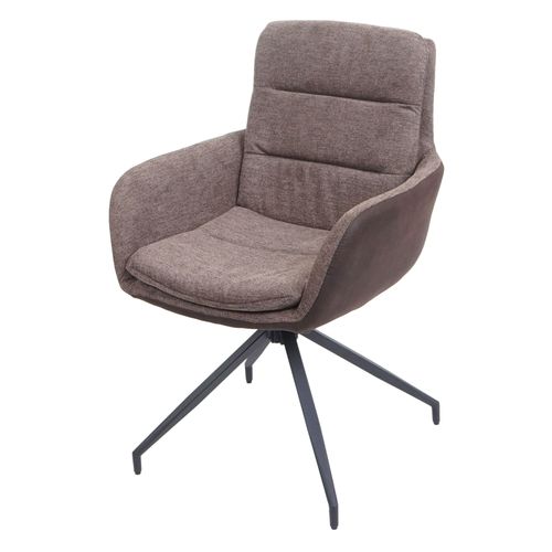 Chaise De Salle À Manger Hwc-K32 Pivotante Position Auto, Tissu/Textile   Marron - Marron Foncé