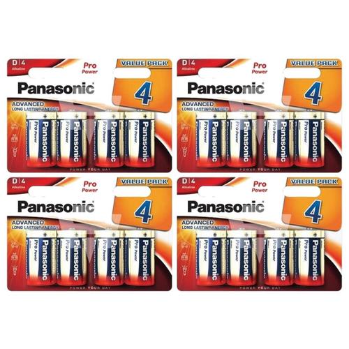 Panasonic Lot de 4 Blisters de 4 piles POWER GOLD LR20