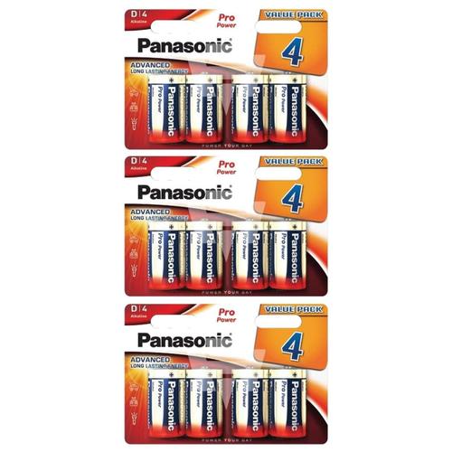 Panasonic Lot de 3 Blisters de 4 piles POWER GOLD LR20