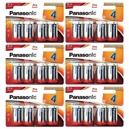 Panasonic Lot de 6 Blisters de 4 piles POWER GOLD LR20