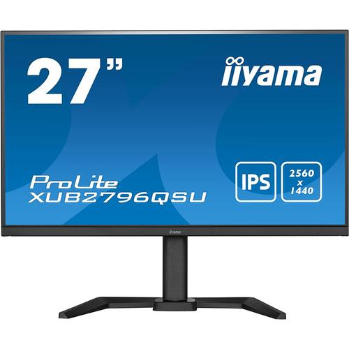 iiyama ProLite XUB2796QSU-B5 - Écran LED - 27" - 2560 x 1440 WQHD @ 75 Hz - IPS - 250 cd/m² - 1000:1 - 1 ms - HDMI, DisplayPort - haut-parleurs - noir mat