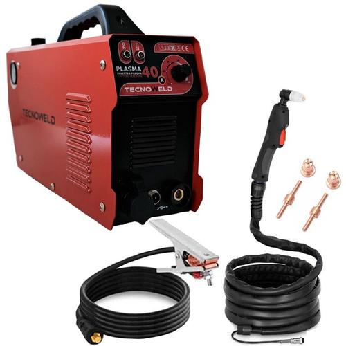 Decoupeur Plasma Inverter 40A IGBT Coupe 2 à 10mm Torche Plasma + Cable Pince de masse Manomètre integre TECNOWELD